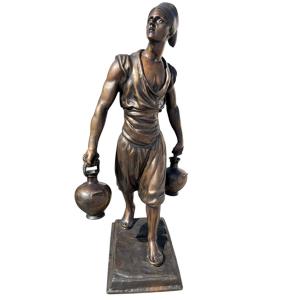 Large Bronze Depicting A Water Carrier Circa 1950