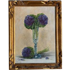 Painting Flowers By Charles Frédéric Jung (1865-1936)