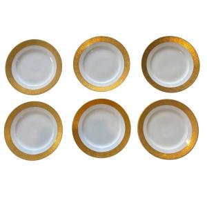Set Of 6 Haviland Thistle Dinner Plates