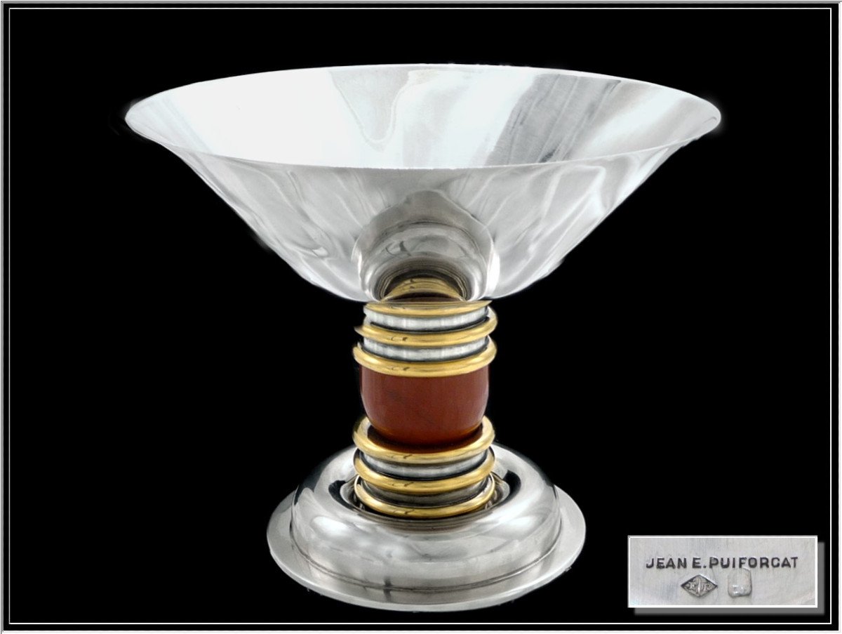 Jean-Emile Puiforcat - Coupe  Art Déco Argent Massif & Vermeil Minerve 1er Titre (950)