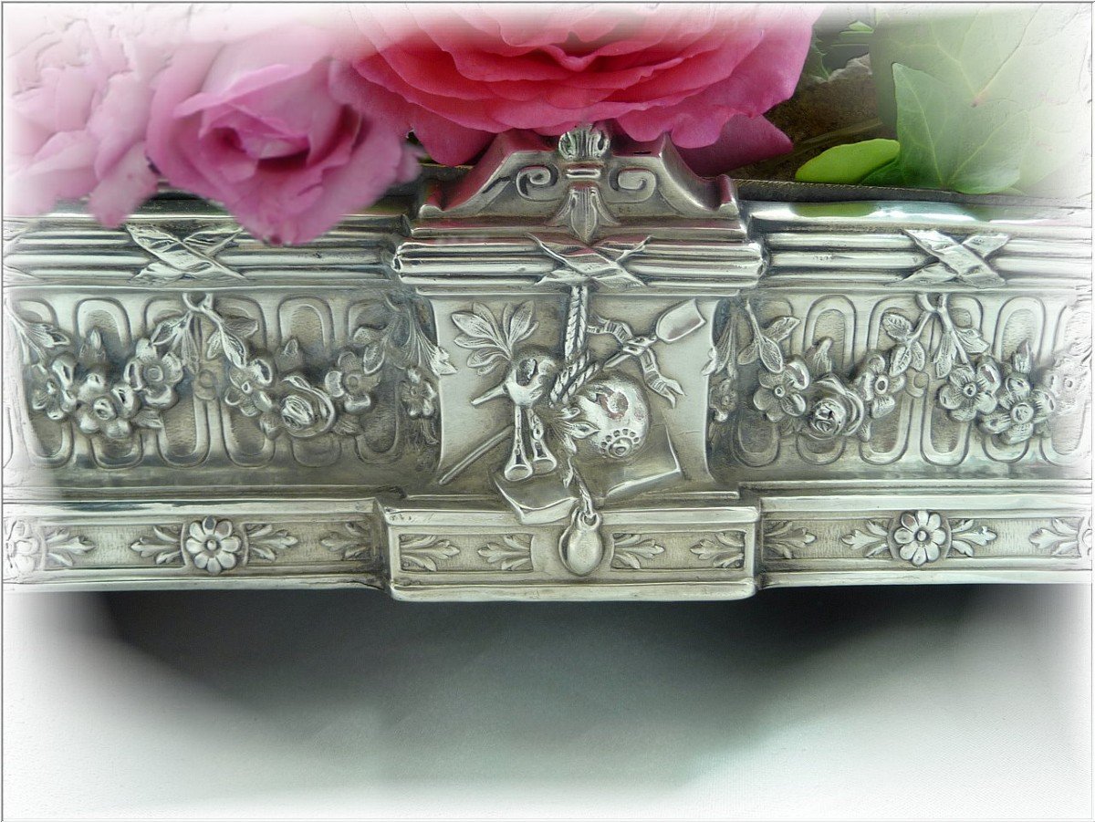 François Labat - Grande Jardinière Centre de Table Argent Massif - Style Louis XVI-photo-4