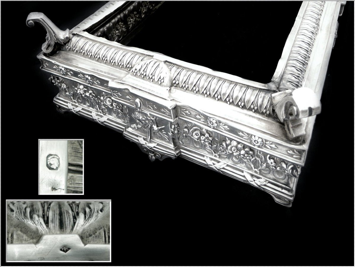 François Labat - Grande Jardinière Centre de Table Argent Massif - Style Louis XVI-photo-2