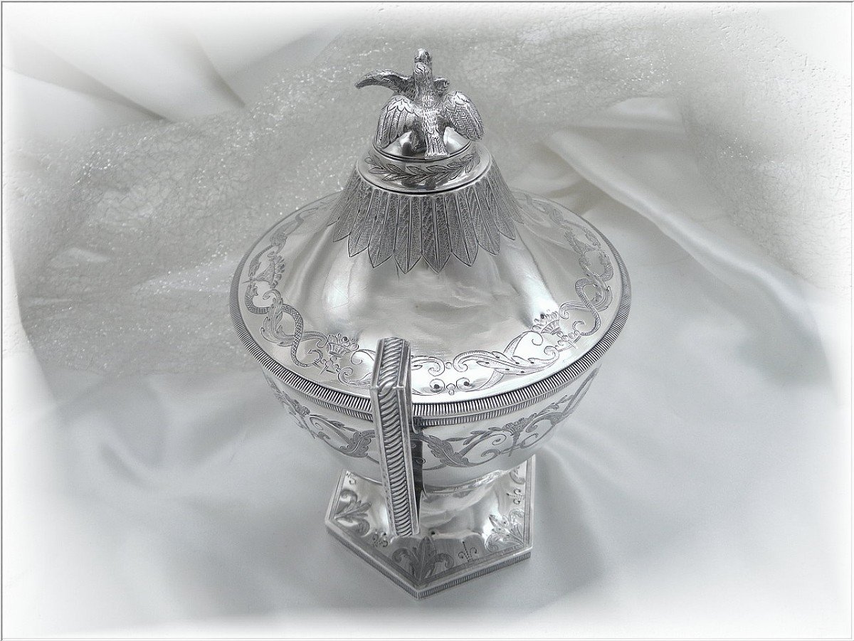 Marseille - Pot Couvert -  Sucrier/ Drageoir Argent Massif Gravé J.coulombier  Actif En 1797-photo-4