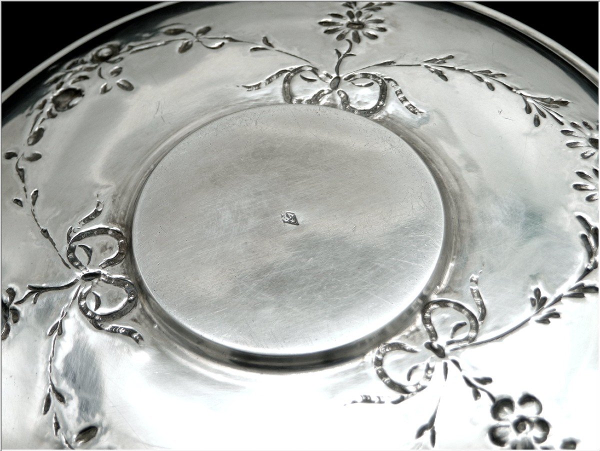 Boivin -  Paire De Tasses à Chocolat ou  à Thé   Tête -à -tête en Argent Massif  Décor De Roses-photo-1