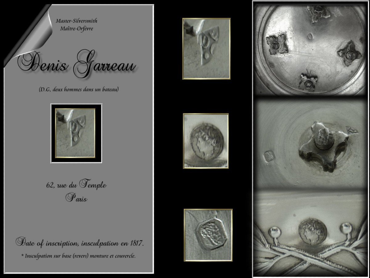 Denis Garreau - Grand Drageoir With Swans Sterling Silver & Crystal Restoration Period-photo-5