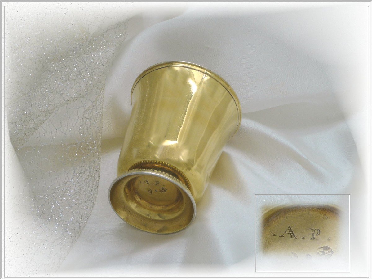Strasbourg - XVIII° Tulip Timbale Sterling Silver & Vermeil Jj Hauser Received In 1723-photo-2