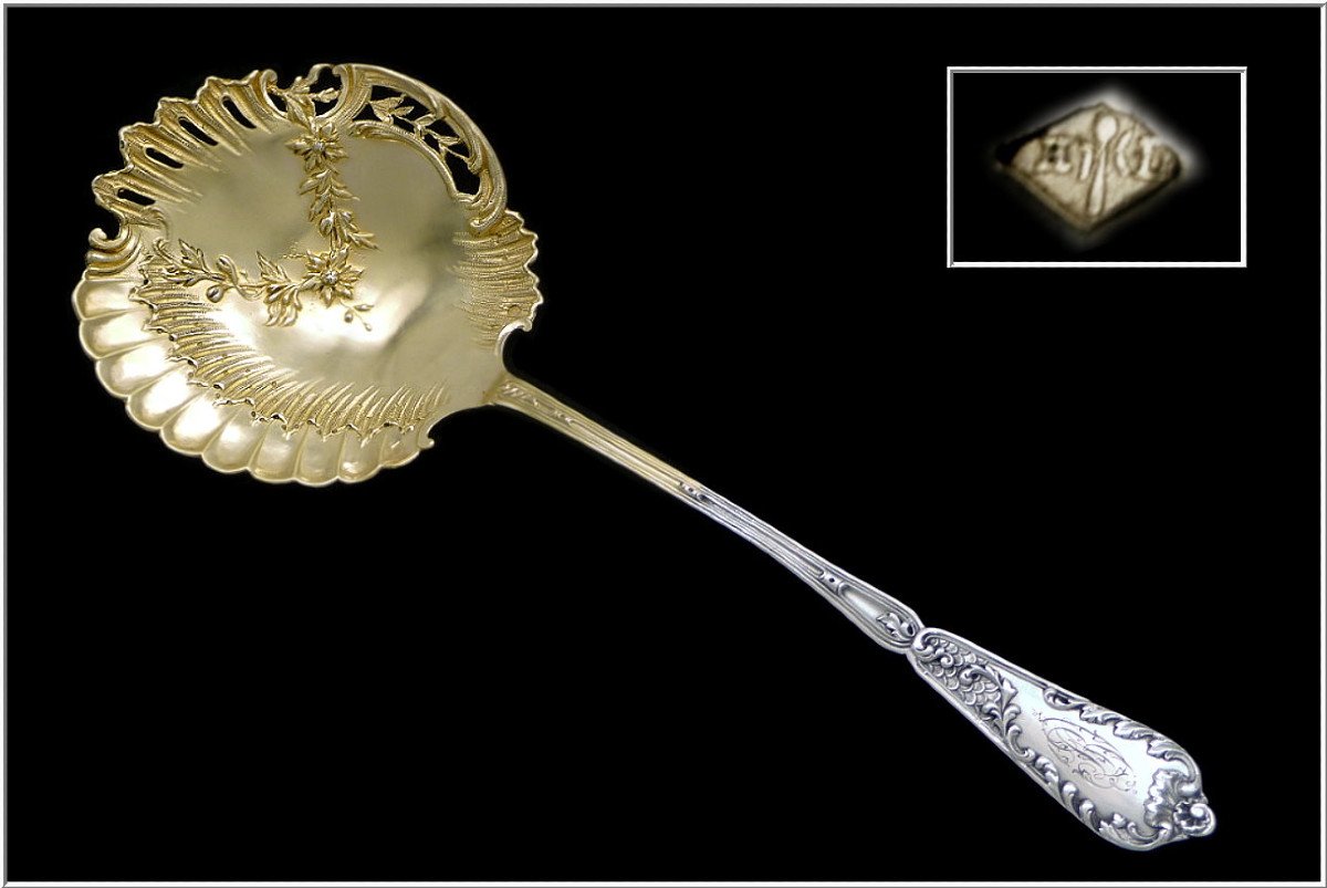 Henri Lapeyre - Strawberry Shovel In Its Sterling Silver & Vermeil Case Minerve 1ert.-photo-2