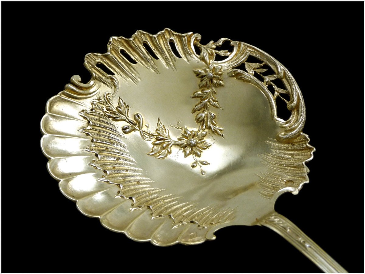 Henri Lapeyre - Strawberry Shovel In Its Sterling Silver & Vermeil Case Minerve 1ert.-photo-4