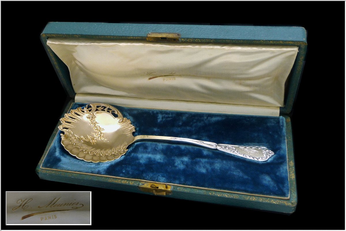Henri Lapeyre - Strawberry Shovel In Its Sterling Silver & Vermeil Case Minerve 1ert.-photo-1