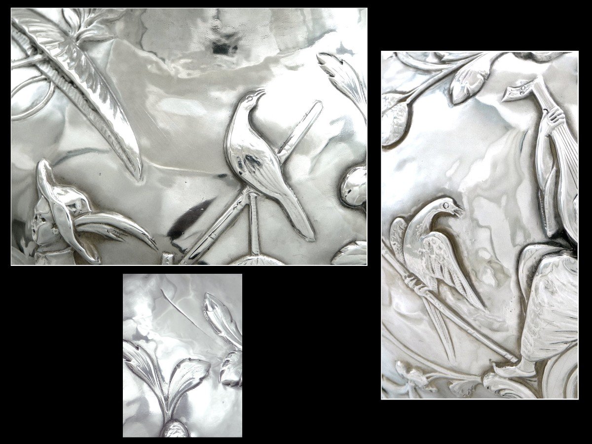 London - Large Covered Pot - Sterling Silver Centerpiece - 19th Century Chinese Decor. 1550 Gr.-photo-8