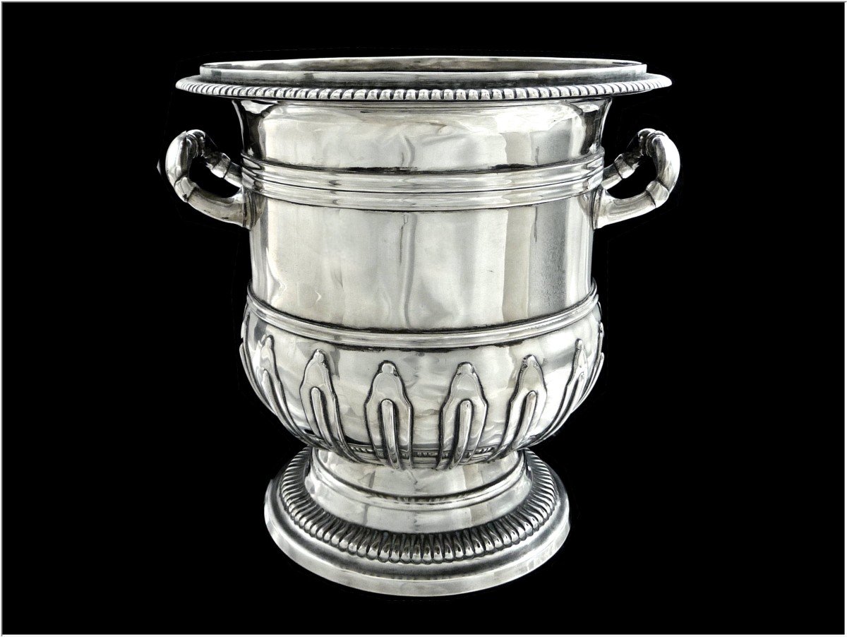 Pair Of Silver Metal Coolers-photo-2