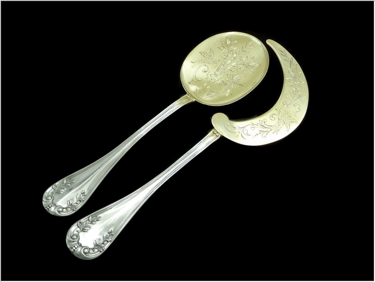 Belgium - Ice Service In Sterling Silver And Vermeil Belgian Work Late 19th Century Early 20th Century.-photo-1