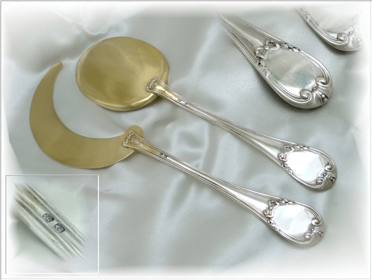 Belgium - Ice Service In Sterling Silver And Vermeil Belgian Work Late 19th Century Early 20th Century.-photo-3