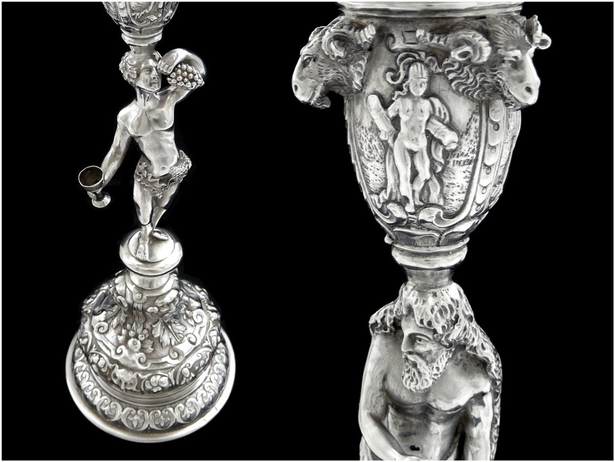 Suite de Bougeoirs de Table en Argent Massif - "Les Quatre Saisons"-photo-3