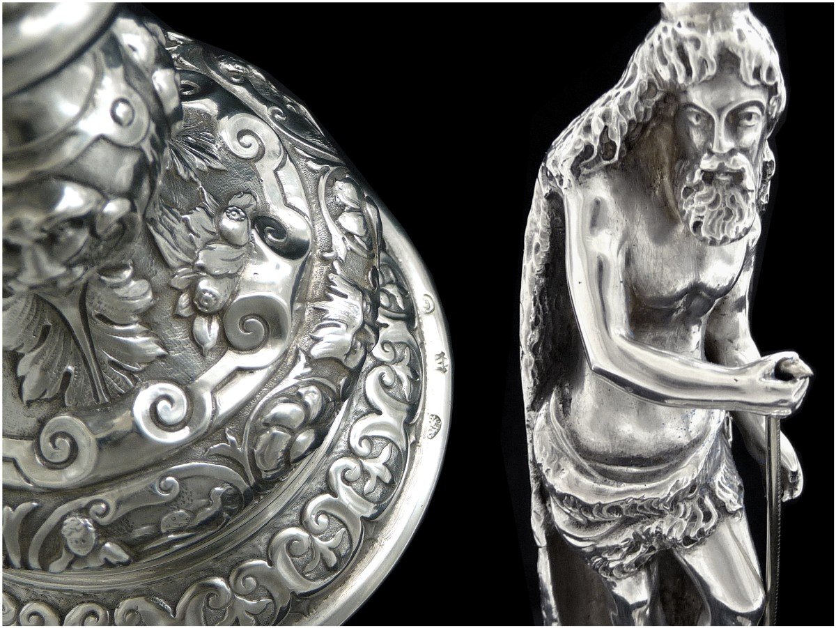 Suite de Bougeoirs de Table en Argent Massif - "Les Quatre Saisons"-photo-3
