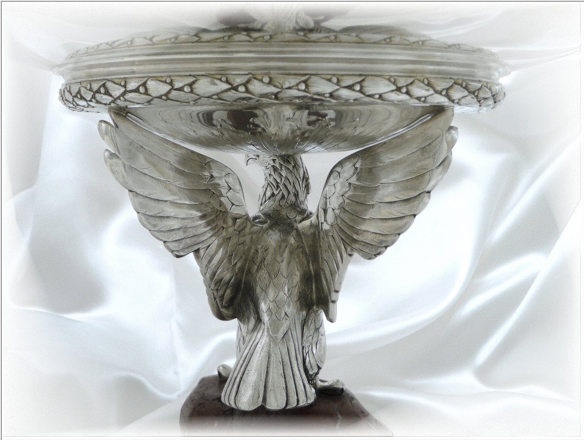 Froment-Meurice - Imposant Centre de Table au Rapace en Argent Massif -photo-2