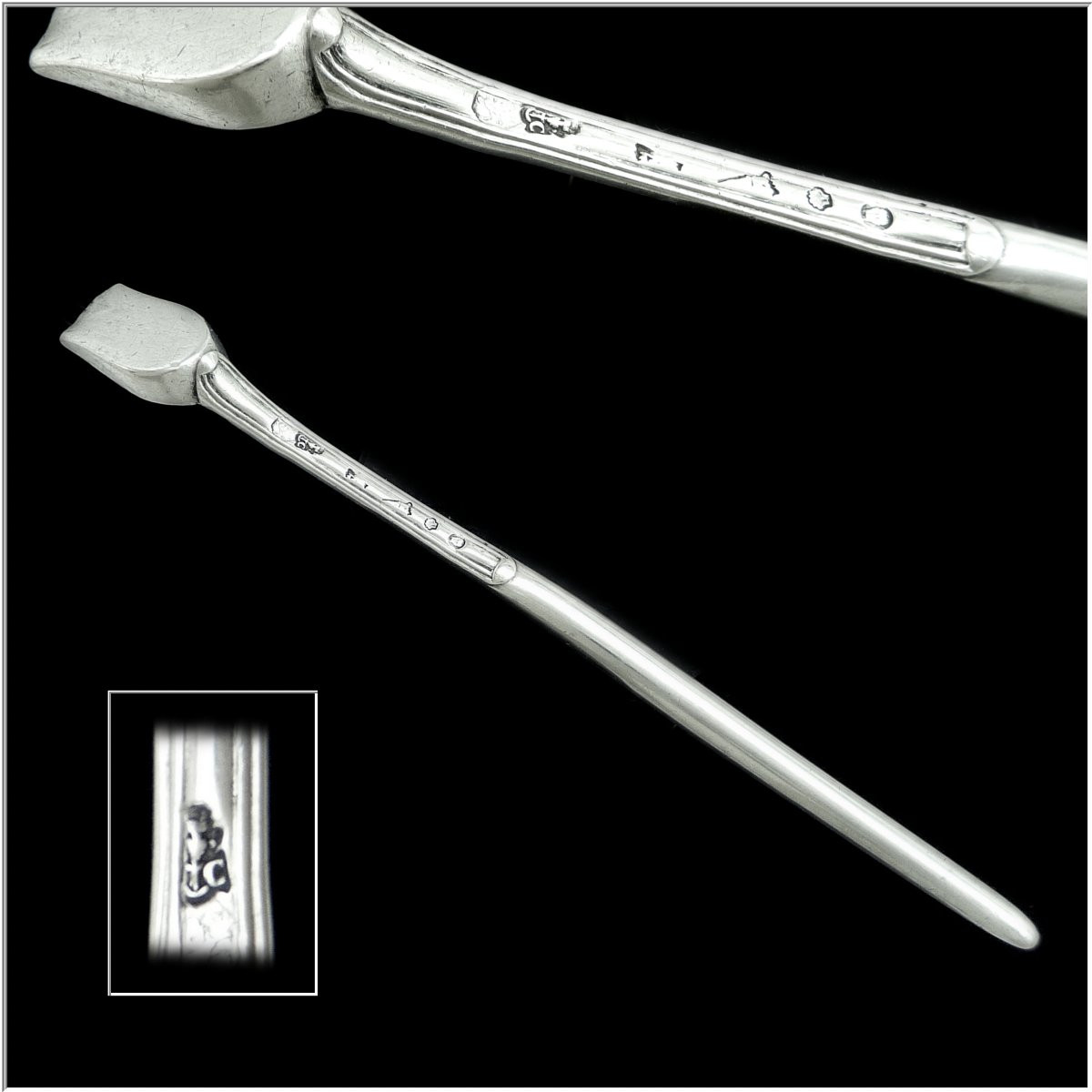 Germain Chayé Received In 1755 - Sterling Silver Salt Scoop /marrow Extractor, 18th Century-photo-2