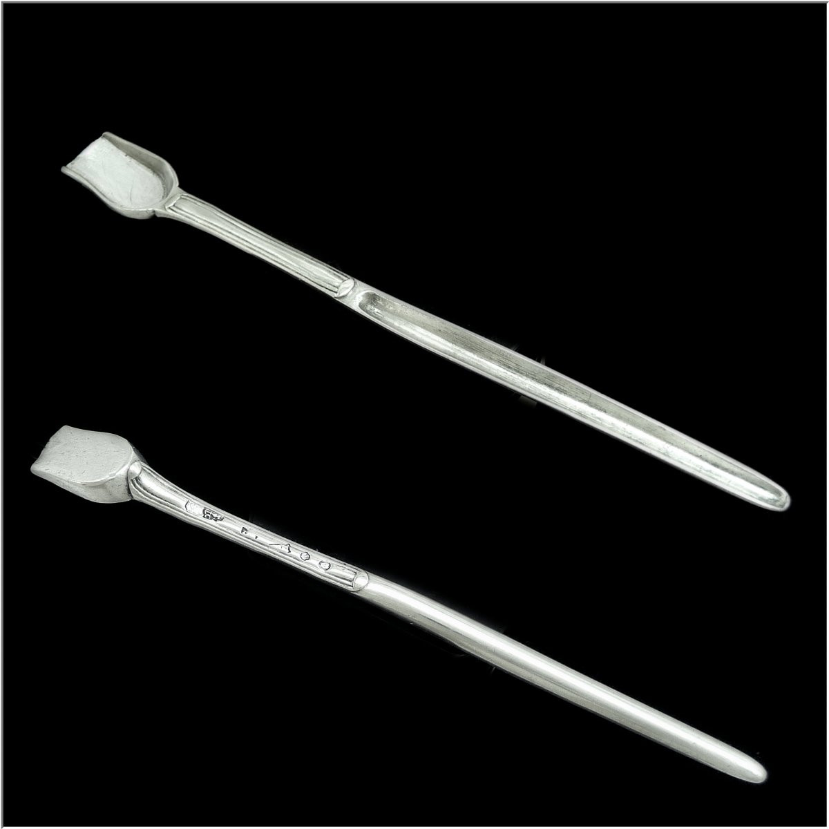 Germain Chayé Received In 1755 - Sterling Silver Salt Scoop /marrow Extractor, 18th Century-photo-3