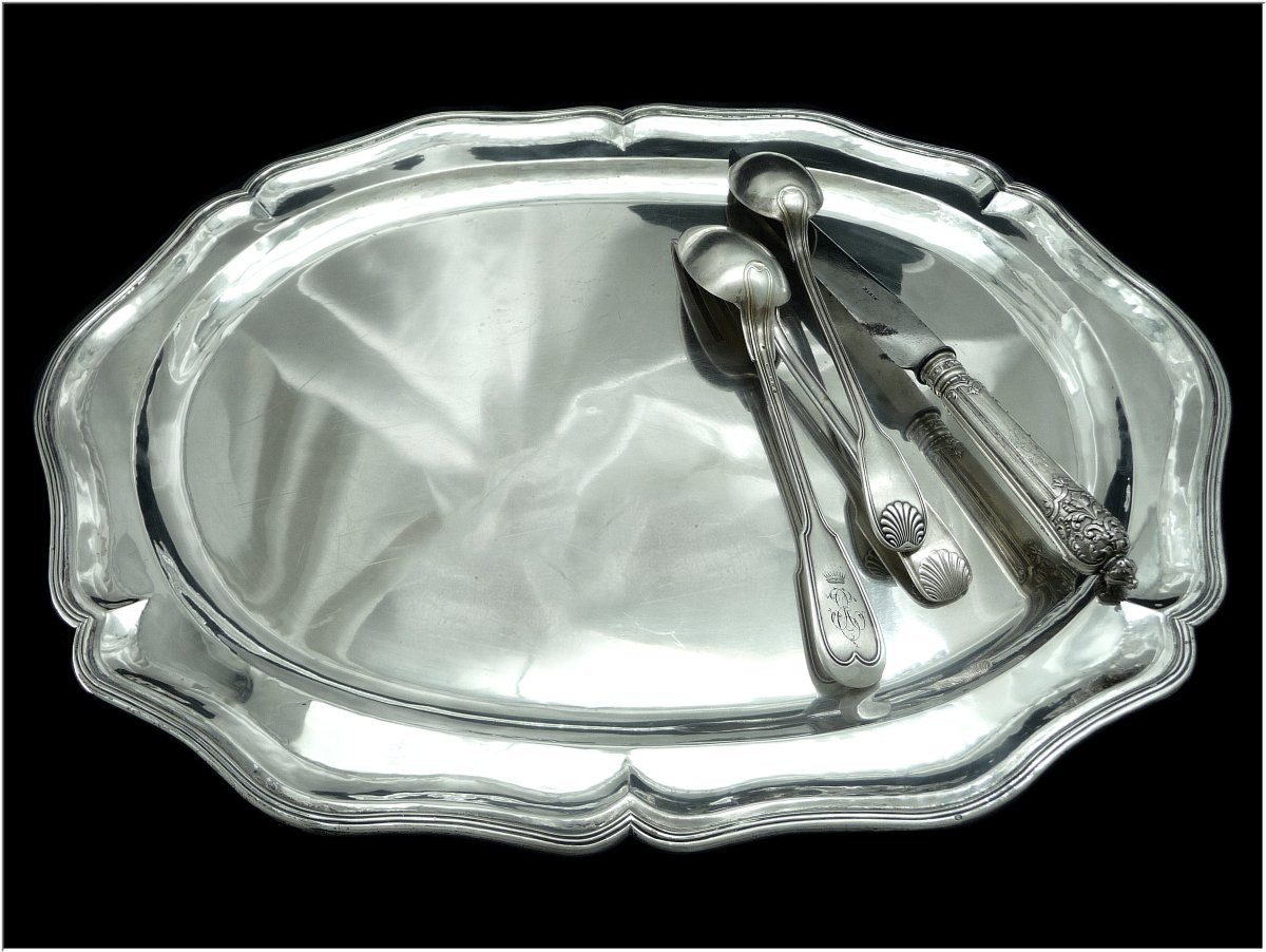 Very Large Solid Silver Game Dish-photo-2