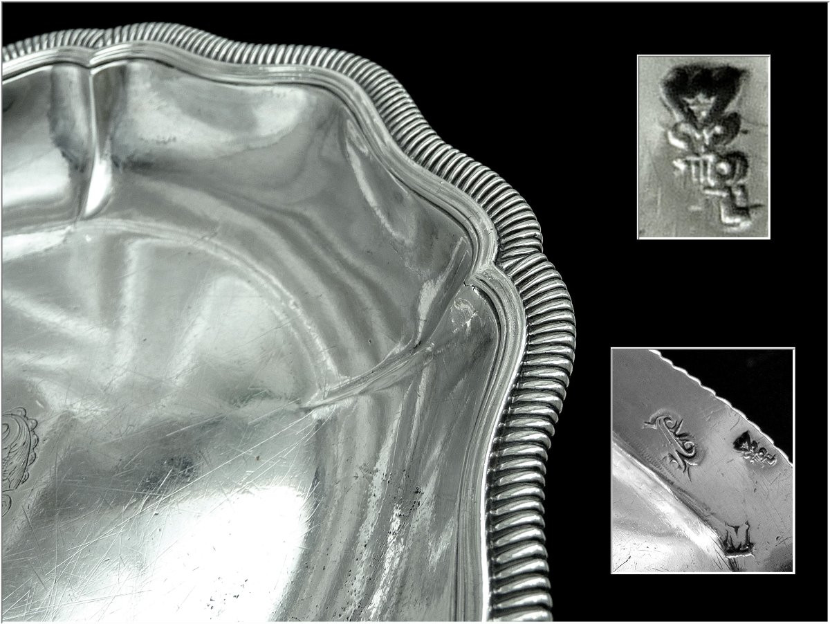 Claude LAURENT reçu en 1724 : Paire de Jattes Armoriées Argent Massif - 1er quart du XVIII°-photo-1