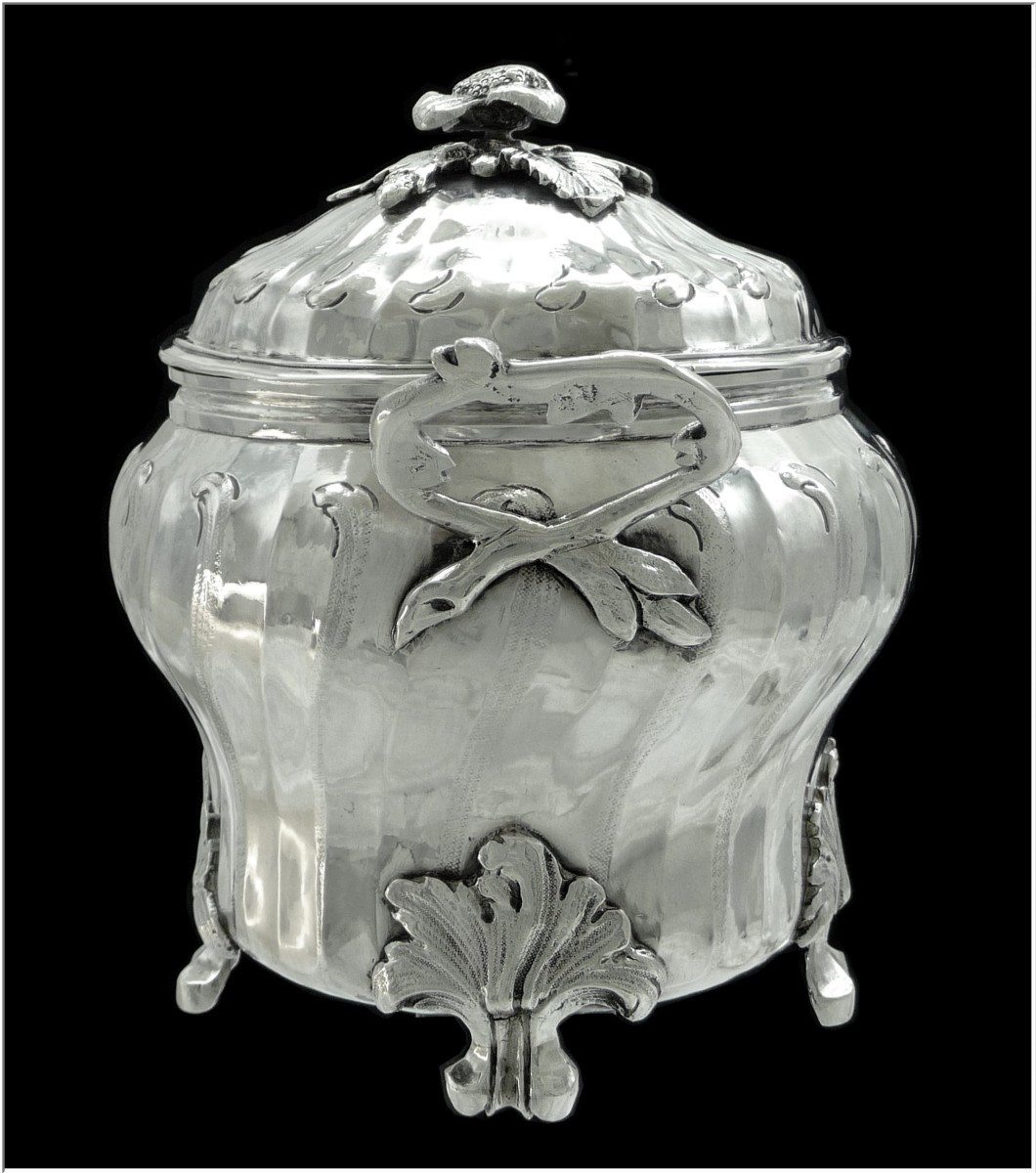 Covered Sugar Bowl, Solid Silver, 18th Century, By Mathieu Bremond, Collected In 1752 In Marseille-photo-3