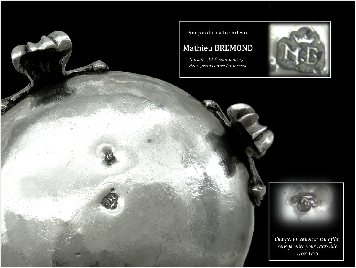 Covered Sugar Bowl, Solid Silver, 18th Century, By Mathieu Bremond, Collected In 1752 In Marseille-photo-4