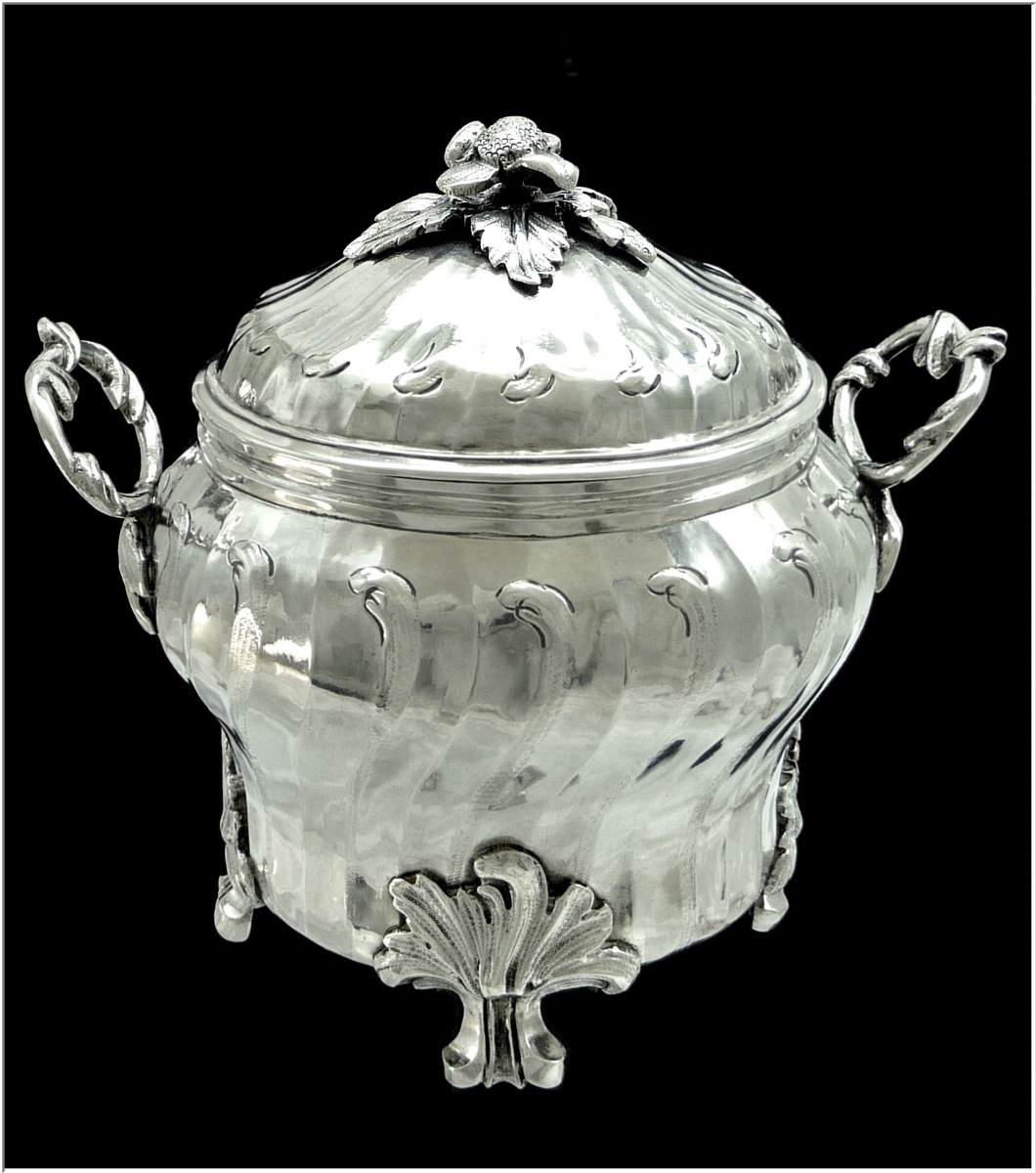 Covered Sugar Bowl, Solid Silver, 18th Century, By Mathieu Bremond, Collected In 1752 In Marseille-photo-6