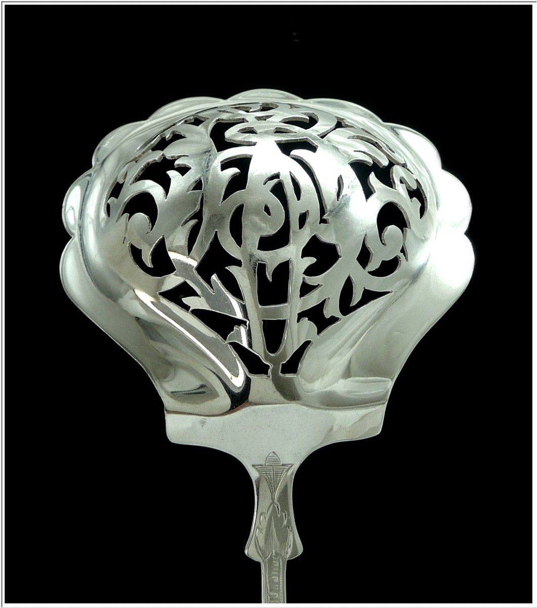 EMILE PUIFORCAT - Couverts de Service à Dessert Argent Massif Repercé  2 pièces-photo-4