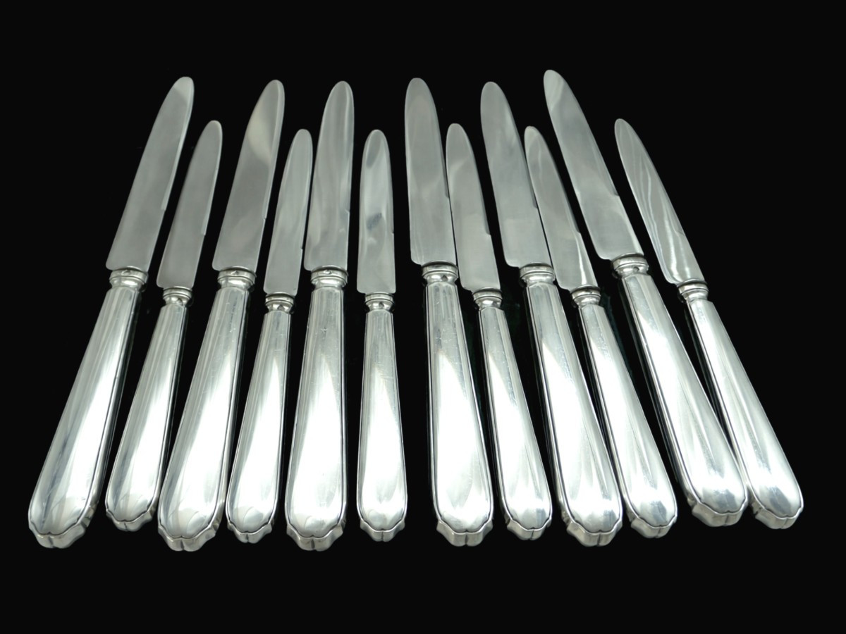 CHRISTOFLE - Ménagère complète de Couteaux  Argent Massif et leurs Pièces de Service-photo-2