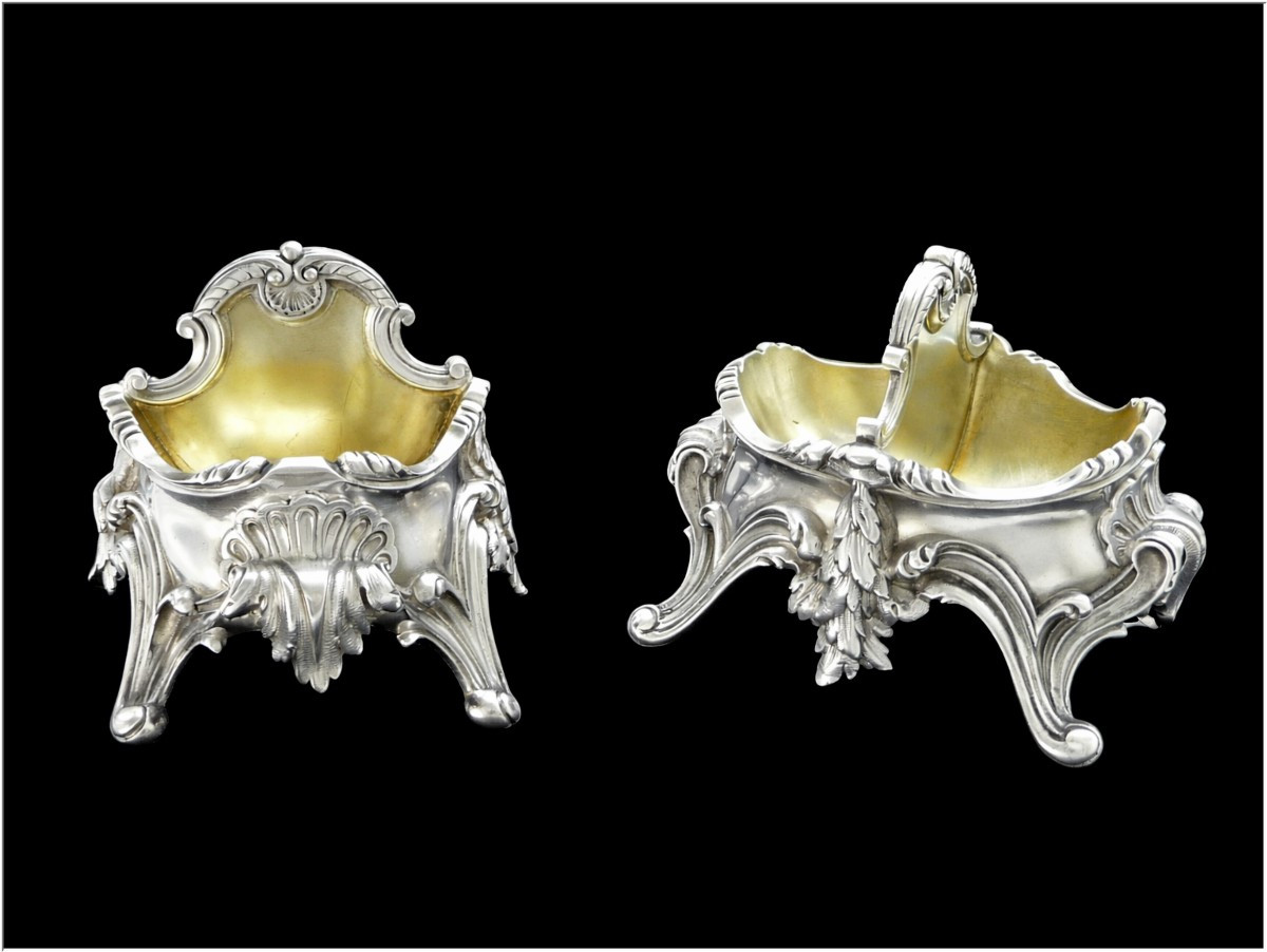 Boin Taburet - Two Pairs Of Solid Silver & Vermeil Salt Cellars In The Louis XV Style-photo-1