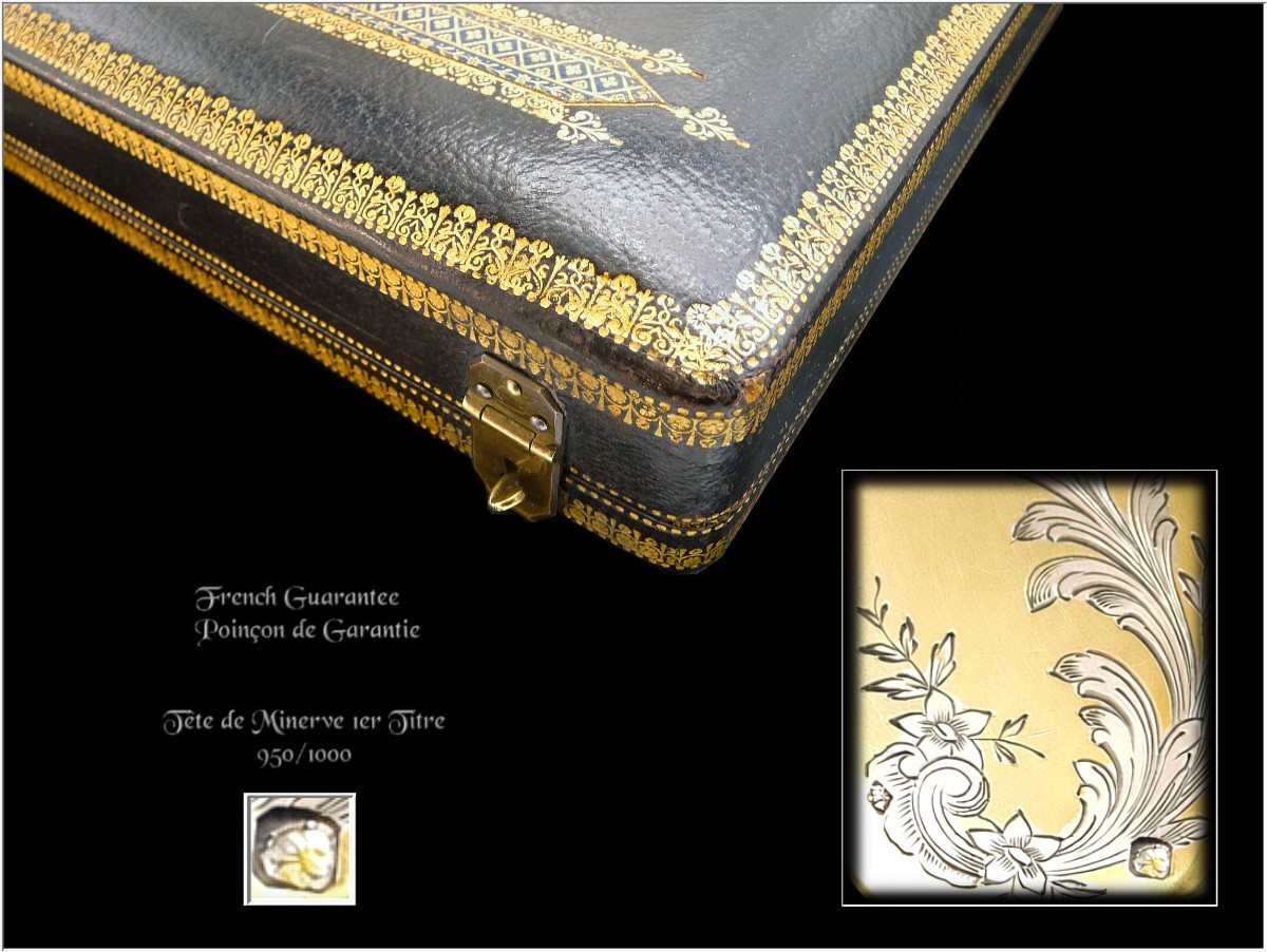 HENIN & VIVIER  - Service à Glace en Argent Massif et Vermeil  pour 12 Convives. Minerve 950-photo-5