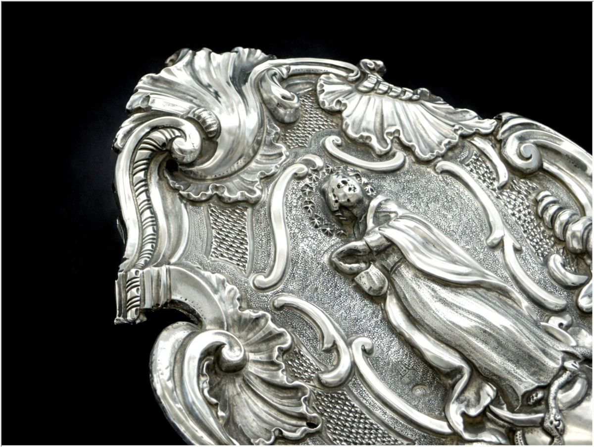 Italie XVIII° Royaume de Sardaigne Bénitier Argent Massif"L' Immaculée Conception" - Gênes 1756-photo-4