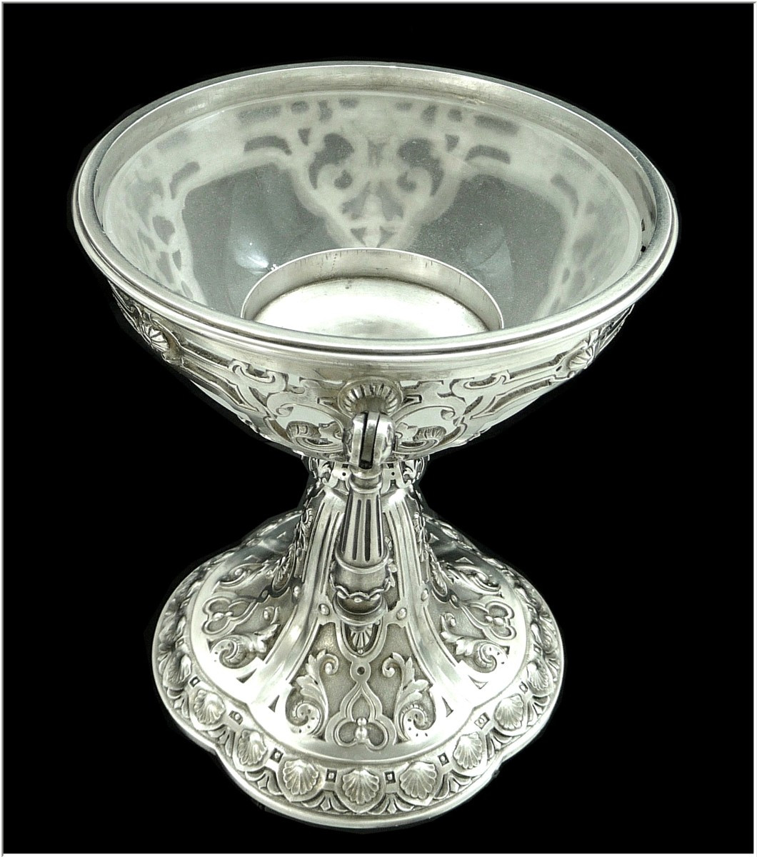 Brûle-Parfum ou Veilleuse  en Argent Massif Repercé, Fleurs de Lys-photo-3