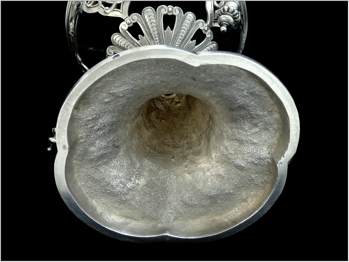 Brûle-Parfum ou Veilleuse  en Argent Massif Repercé, Fleurs de Lys-photo-5