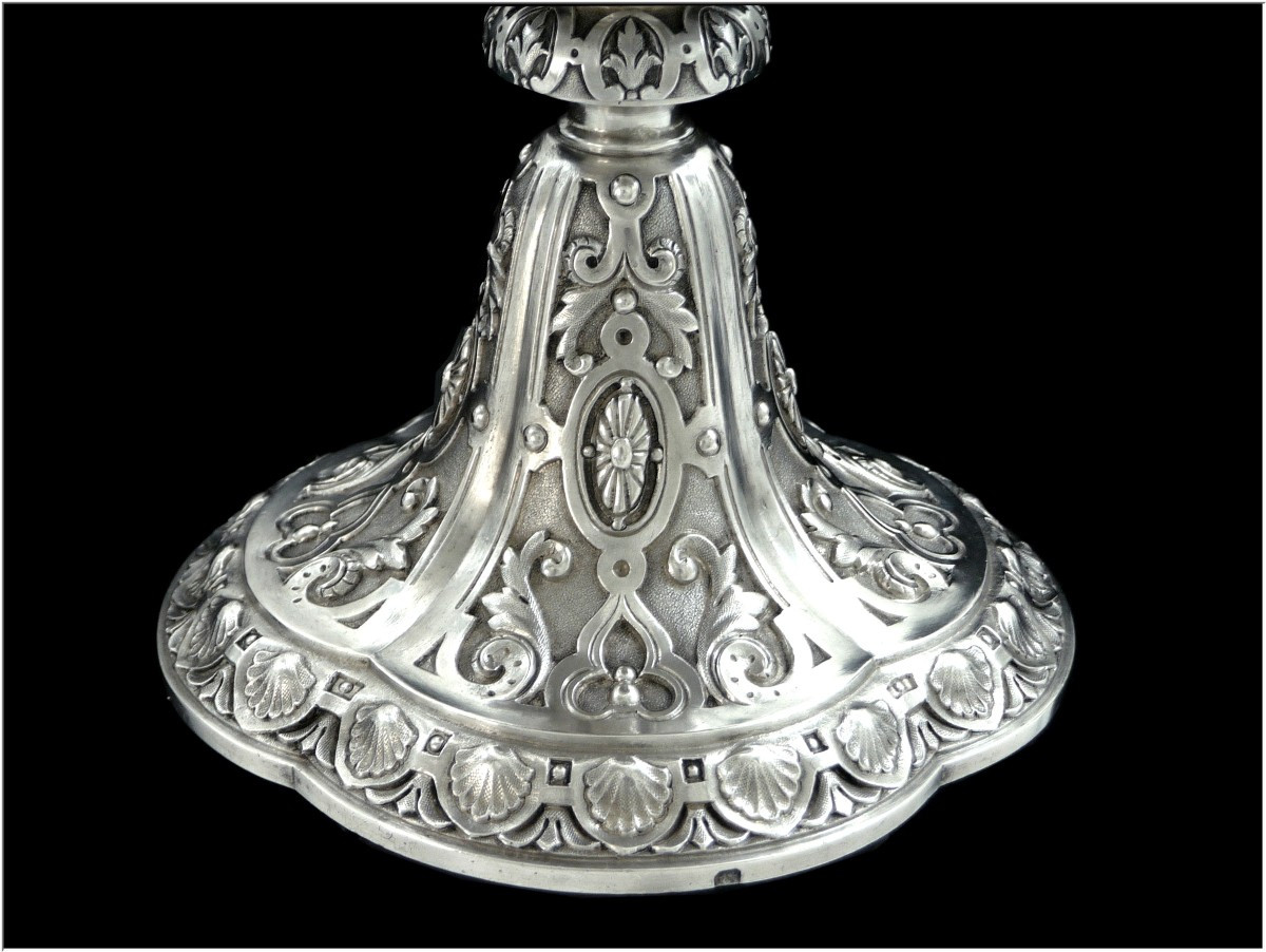 Brûle-Parfum ou Veilleuse  en Argent Massif Repercé, Fleurs de Lys-photo-4