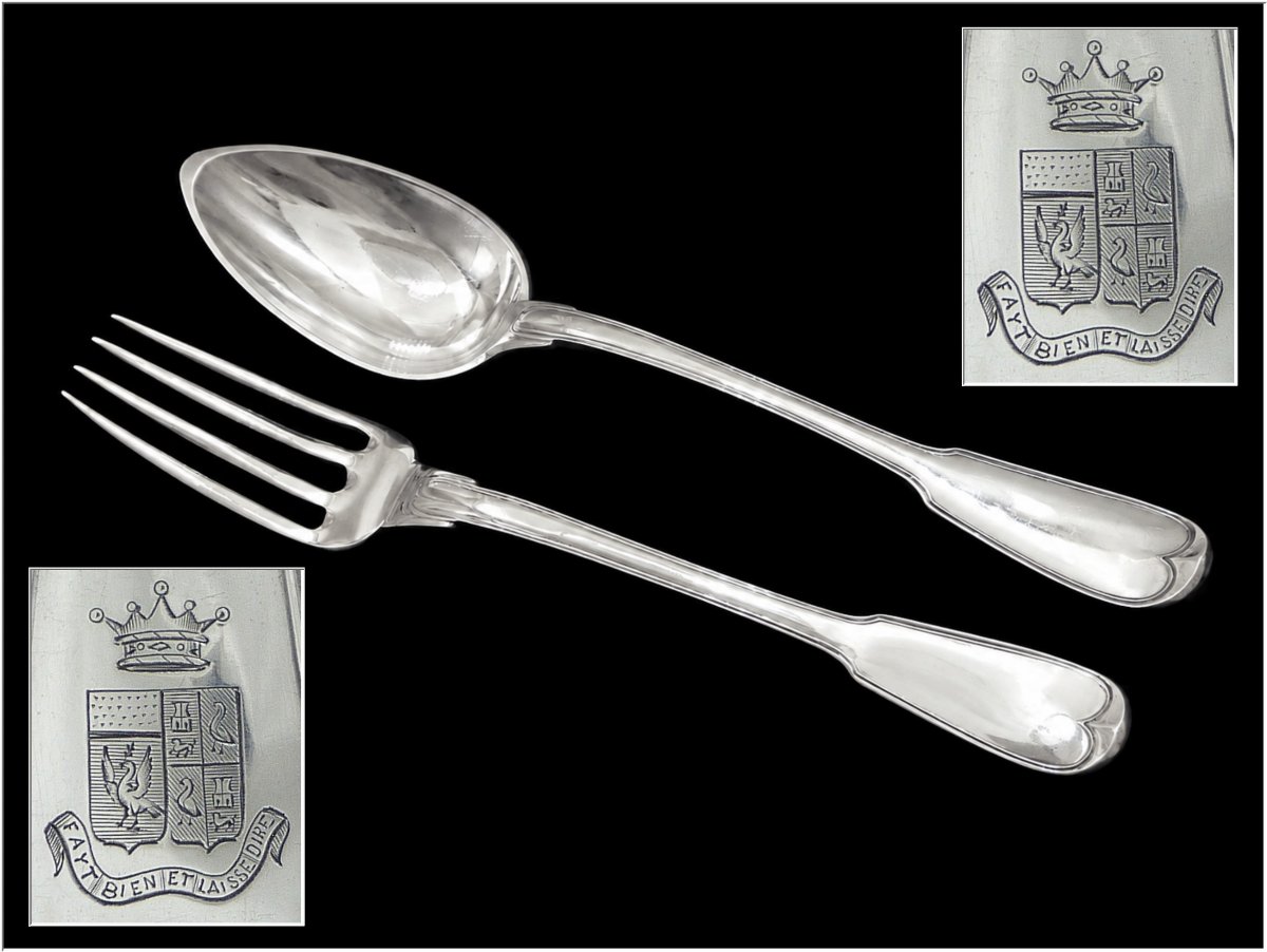 N-a Bourdet - Sterling Silver Stew Set With Coat Of Arms And Viscount's Crown, 1809–1819 -photo-4