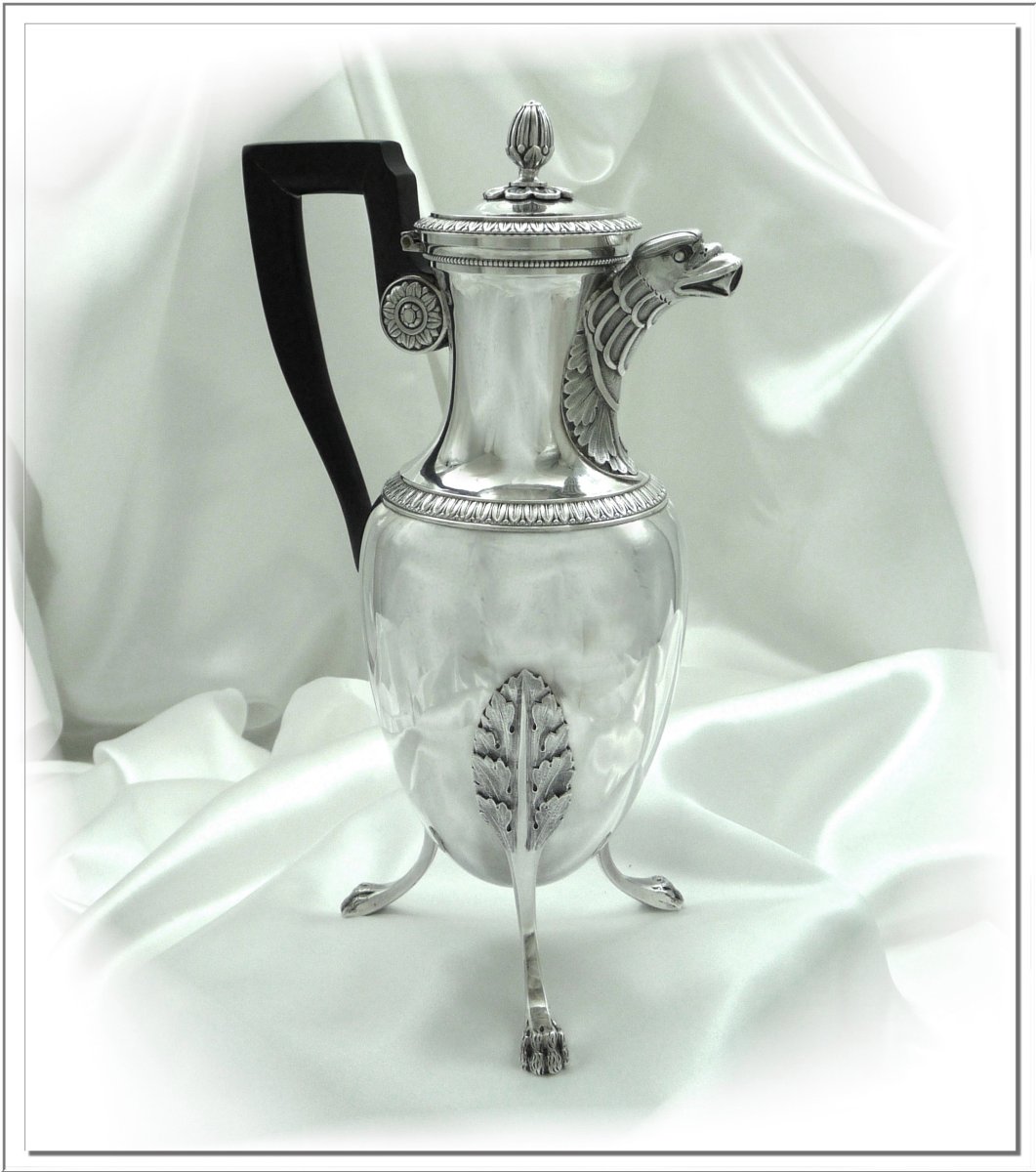 J.V MASSON Verseuse Cafetière Argent Massif Bec Zoomorphe-photo-2