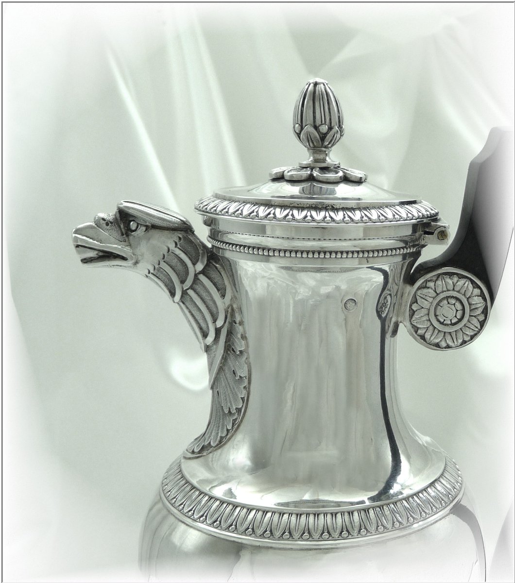 J.V MASSON Verseuse Cafetière Argent Massif Bec Zoomorphe-photo-3