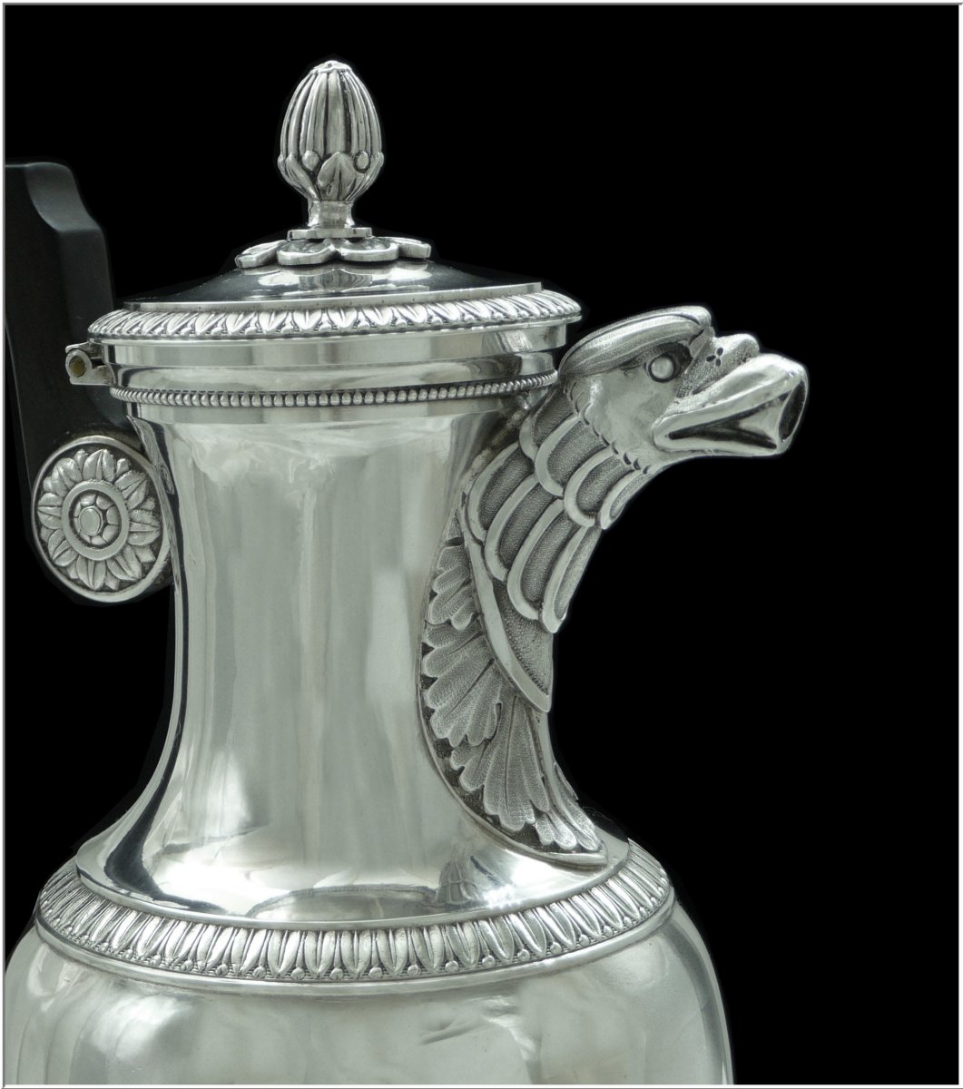 J.V MASSON Verseuse Cafetière Argent Massif Bec Zoomorphe-photo-2