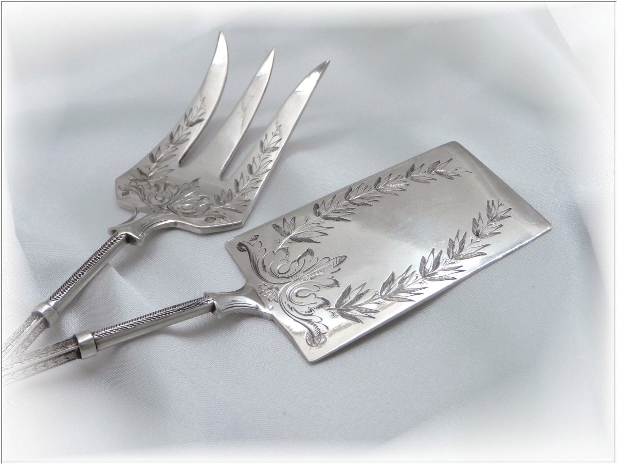 Labat & Pugibet - Service à Hors-d'Oeuvre Argent Massif en Forme d'Outils de Jardin-photo-1