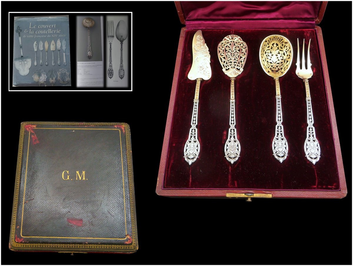 E.puiforcat - Solid Silver Openwork &amp;amp; Vermeil Appetizer Set -photo-2