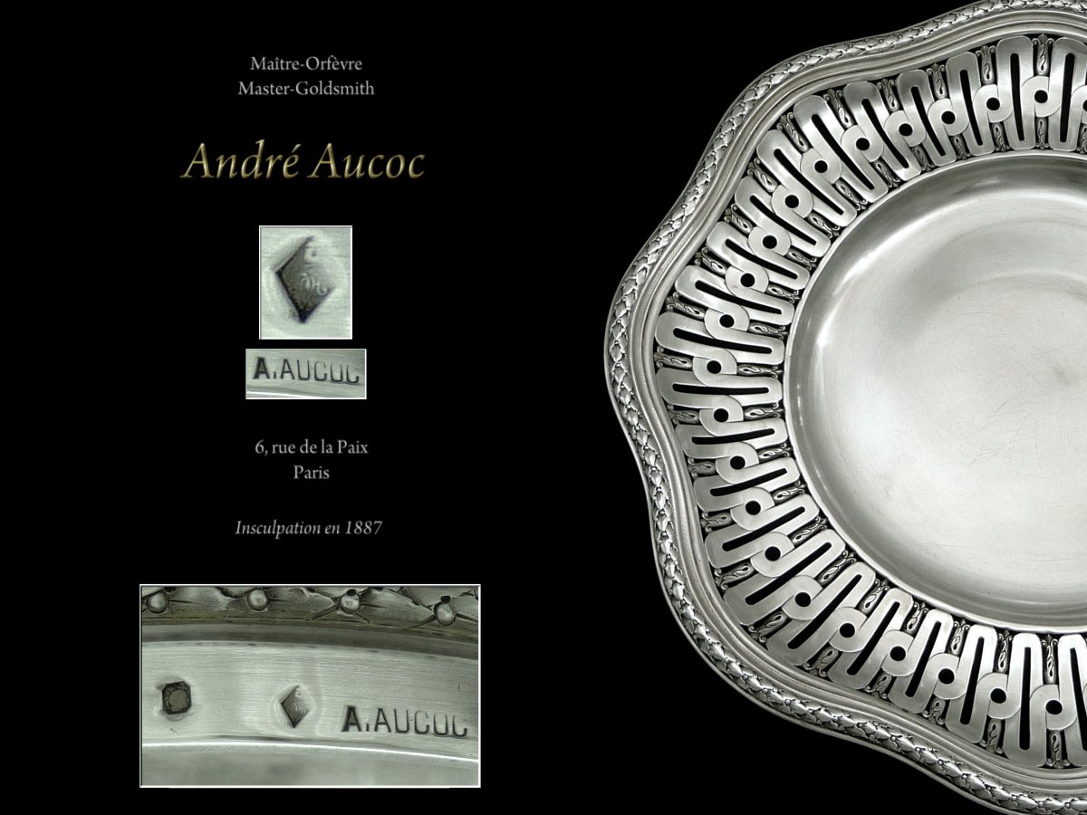 André Aucoc - Hallmarked Solid Silver Serving Platter -photo-4