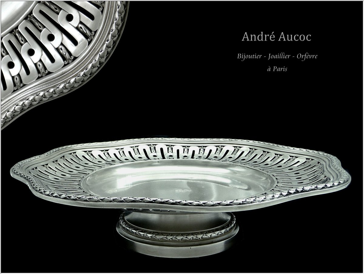 André Aucoc - Hallmarked Solid Silver Serving Platter -photo-1