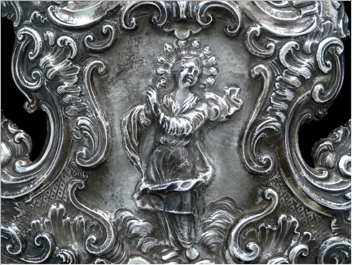 Orfèvrerie Religieuse XVIII°s. Bénitier en Argent Massif - Epoque Louis XV-photo-3