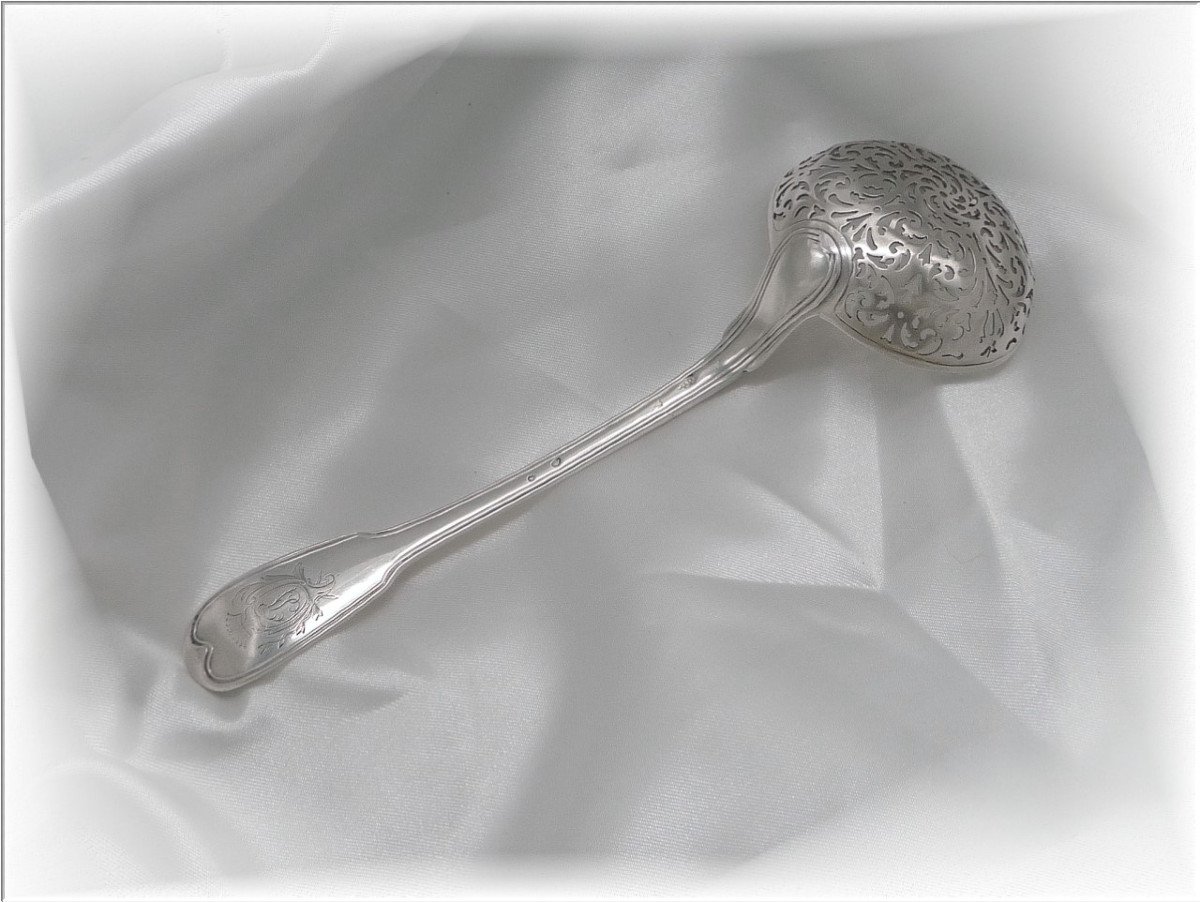 Sugar Spoon - Saupoudreuse Sterling Silver 18 ° S Couronne Comtale 1781-1789-photo-3