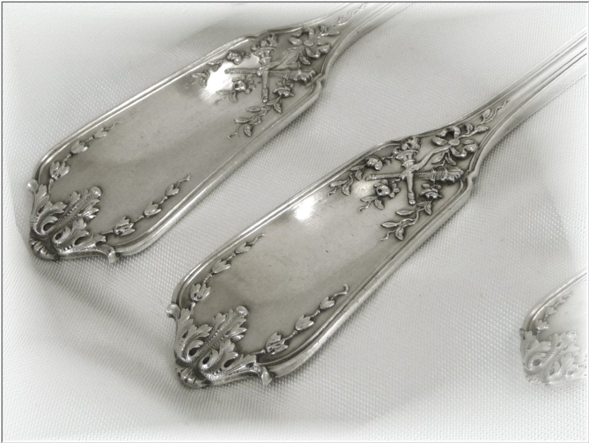 H. Lapeyre -  Ecrin Baptême  Naissance  Couvert Timbale Coquetier Argent Massif Vermeil-photo-3