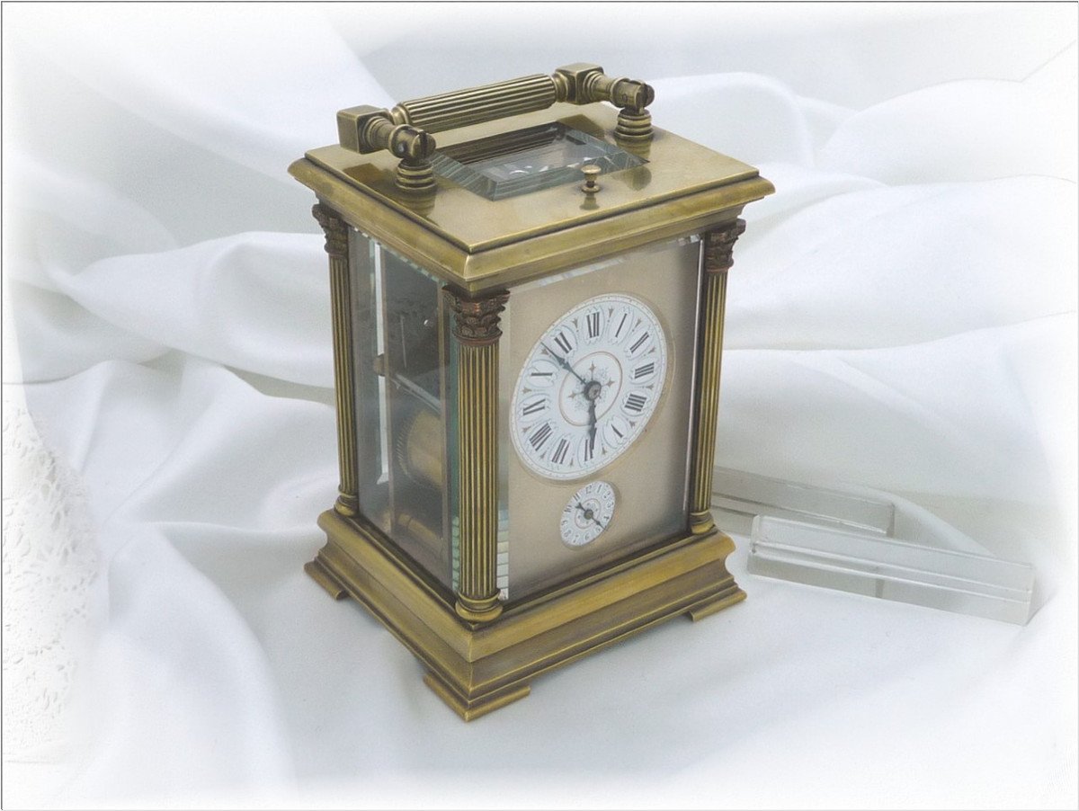 Pendule d'Officier En Bronze Doré-photo-2