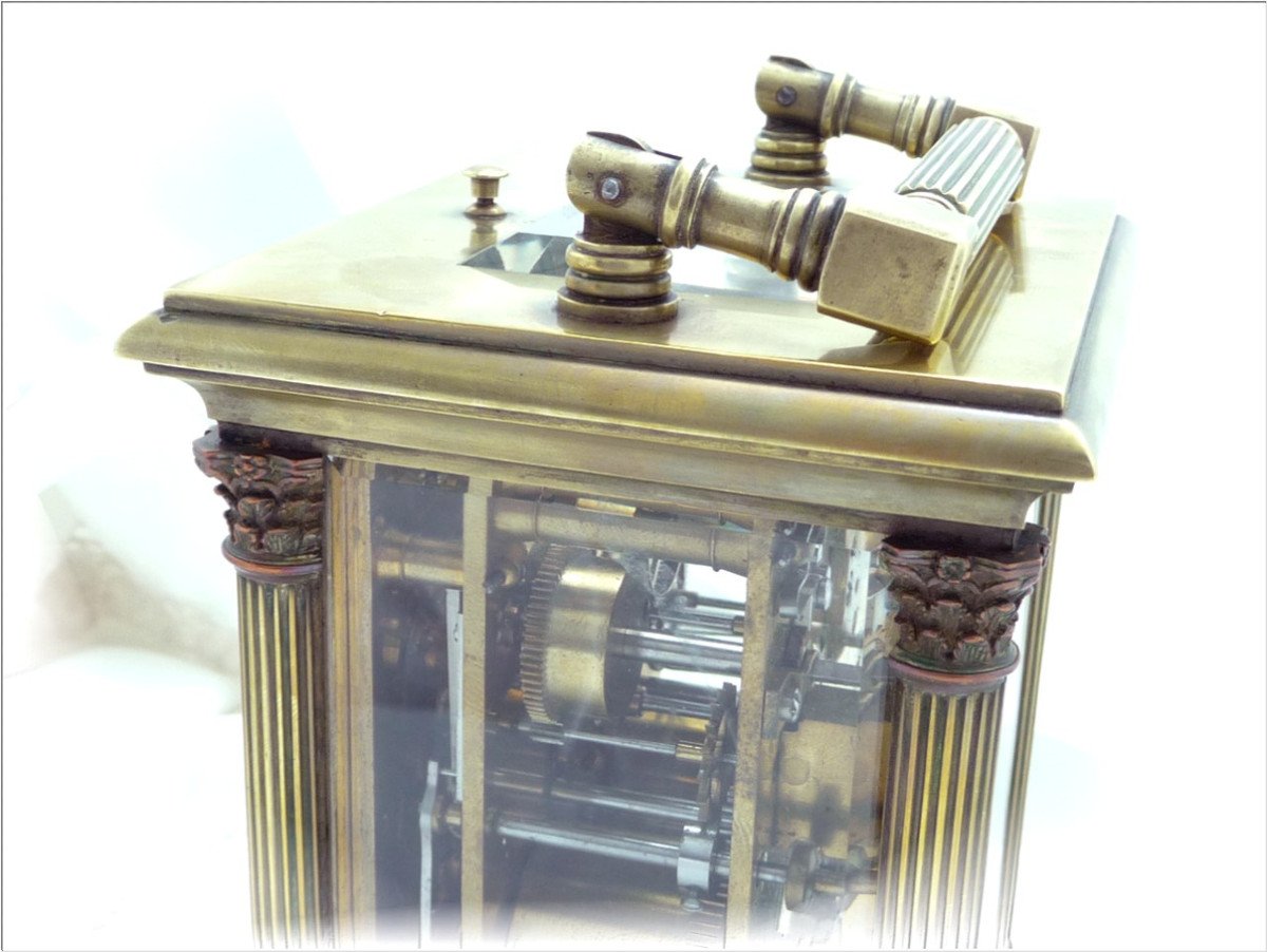 Pendule d'Officier En Bronze Doré-photo-6