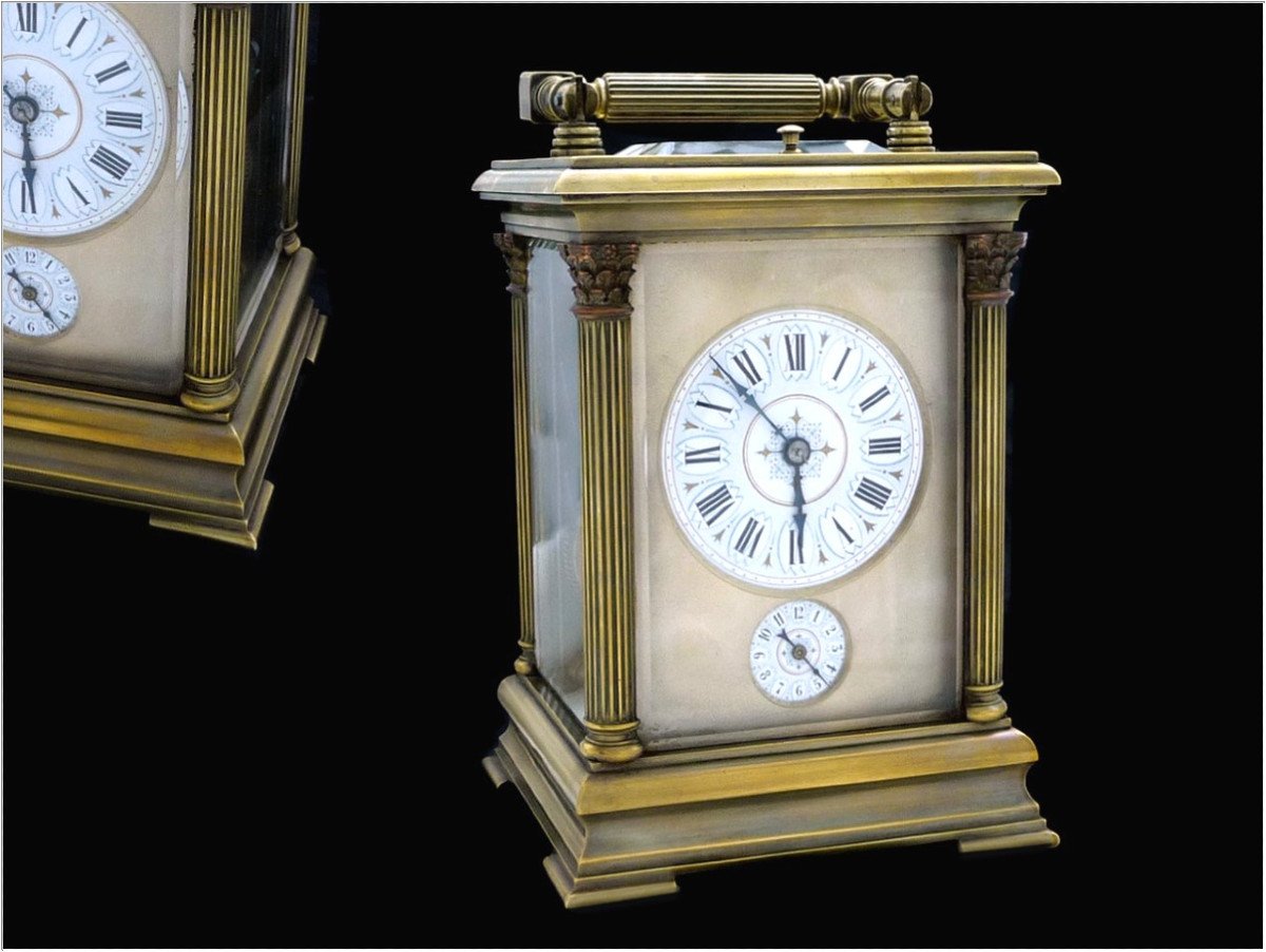 Pendule d'Officier En Bronze Doré-photo-7