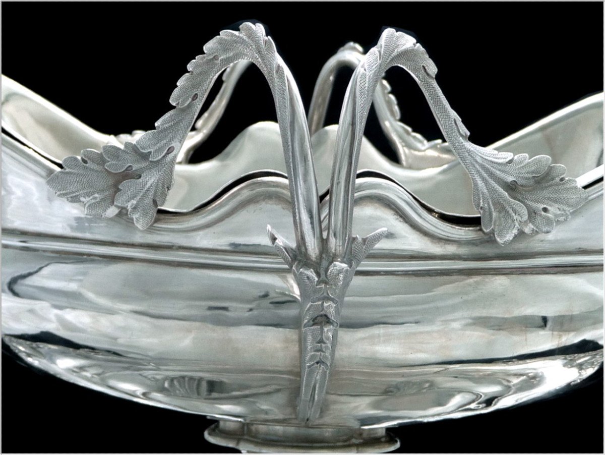 Froment- Meurice & Odiot - Imposing Large Sauceboat In Sterling Silver - Coat Of Arms-photo-5